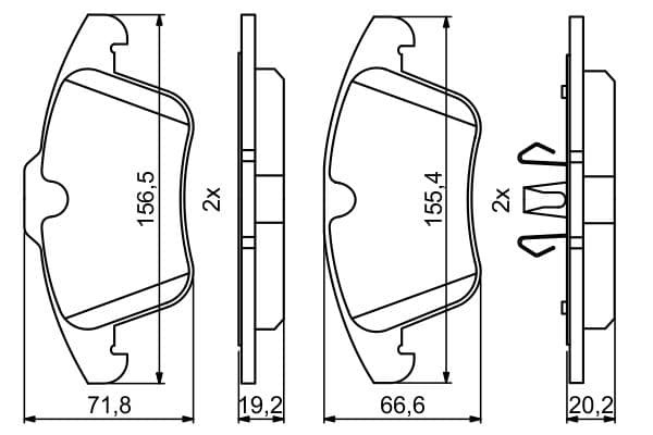 Bosch BP1118 Diskli fren balatası seti; ön küçük görsel 5