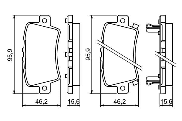 Bosch BP1121 Diskli fren balatası seti; arka küçük görsel 6