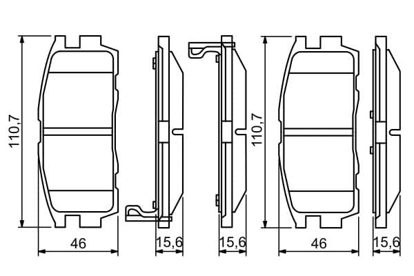 Bosch BP1123 Diskli fren balatası seti; arka küçük görsel 6