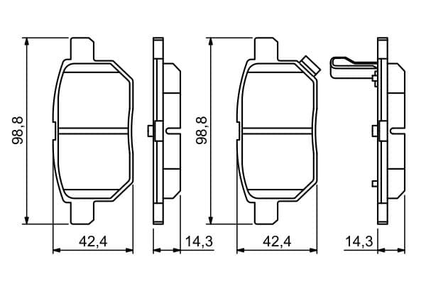 Bosch BP1127 Diskli fren balatası seti; arka küçük görsel 6