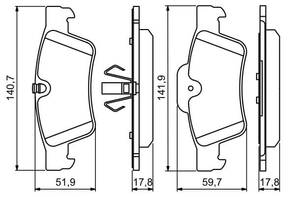 Bosch BP1128 Diskli fren balatası seti; arka küçük görsel 8