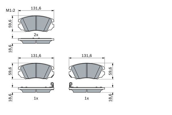 Bosch BP2664 Diskli fren balatası seti; ön küçük görsel 7