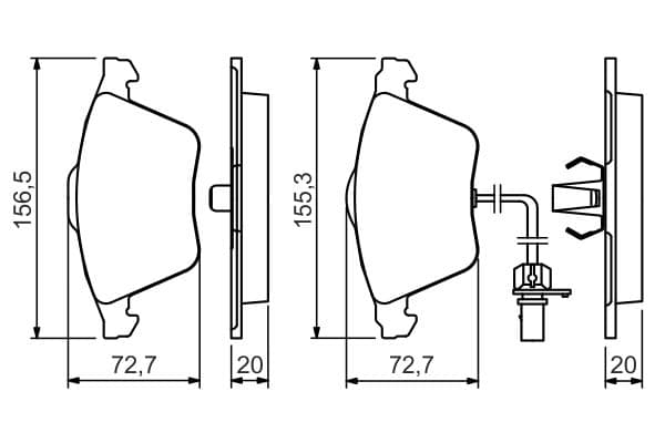 Bosch BP1311 Diskli fren balatası seti; ön küçük görsel 8