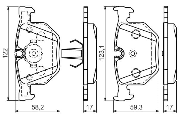 Bosch BP1198 Diskli fren balatası seti; arka küçük görsel 7