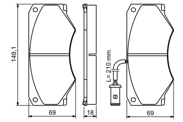 Bosch BP1230 Diskli fren balatası seti; ön küçük görsel 6