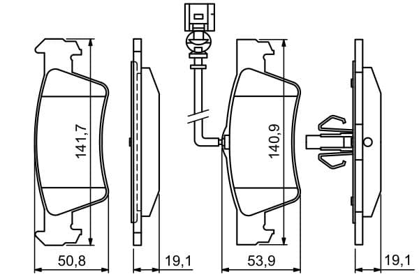 Bosch BP1237 Diskli fren balatası seti; arka küçük görsel 8