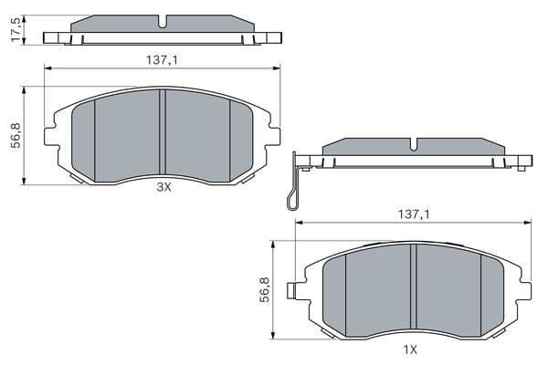 Bosch BP1205 Diskli fren balatası seti; ön küçük görsel 5