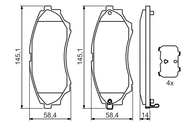 Bosch BP2716 Diskli fren balatası seti; ön küçük görsel 8