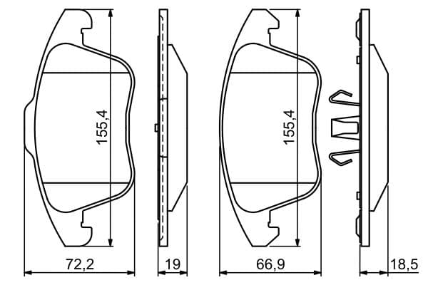 Bosch BP1214 Diskli fren balatası seti; ön küçük görsel 8