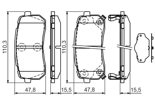 Bosch BP1217 Diskli fren balatası seti; arka küçük görsel 8