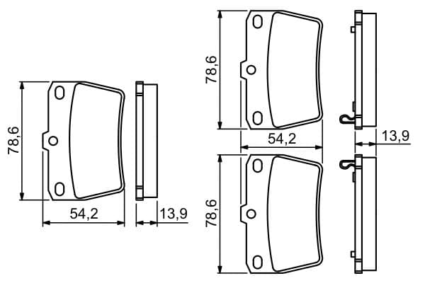 Bosch BP1258 Diskli fren balatası seti; arka küçük görsel 8