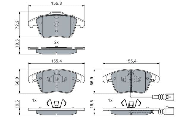 Bosch BP1280 Diskli fren balatası seti; ön küçük görsel 5