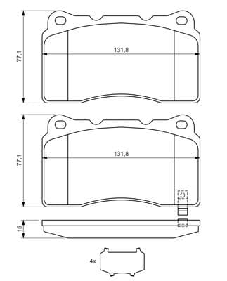 Bosch BP1318 Diskli fren balatası seti; ön küçük görsel 5