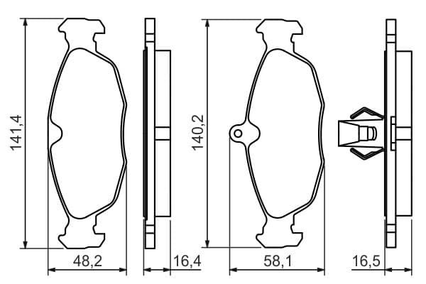 Bosch BP1335 Diskli fren balatası seti; arka küçük görsel 6