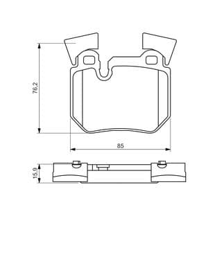 Bosch BP1343 Diskli fren balatası seti; arka küçük görsel 5