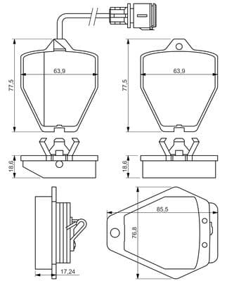 Bosch BP1358 Diskli fren balatası seti; ön küçük görsel 5