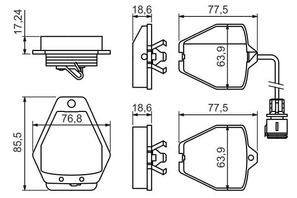 Bosch BP1358 Diskli fren balatası seti; ön küçük görsel 6