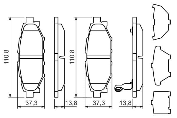 Bosch BP1366 Diskli fren balatası seti; arka küçük görsel 6