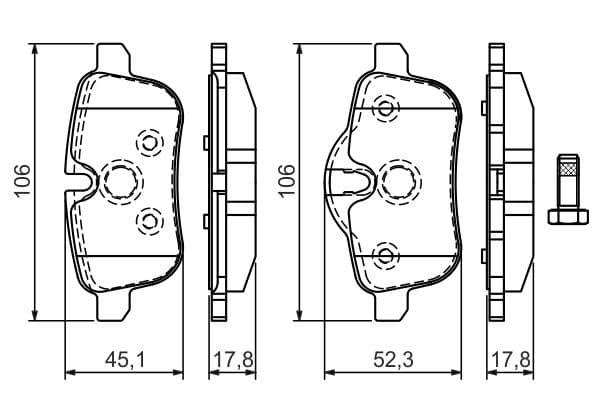 Bosch BP1373 Diskli fren balatası seti; arka küçük görsel 8