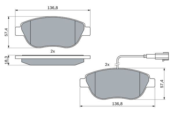 Bosch BP1385 Diskli fren balatası seti; ön küçük görsel 5