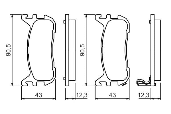 Bosch BP1403 Diskli fren balatası seti; arka küçük görsel 6