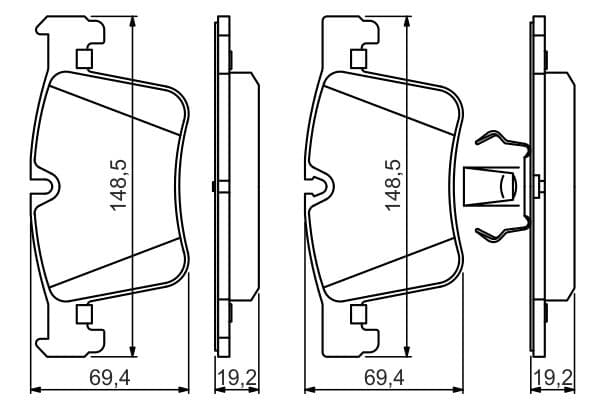 Bosch BP1408 Diskli fren balatası seti; ön küçük görsel 6