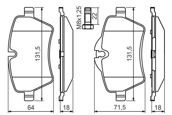 Bosch BP1410 Diskli fren balatası seti; ön küçük görsel 6