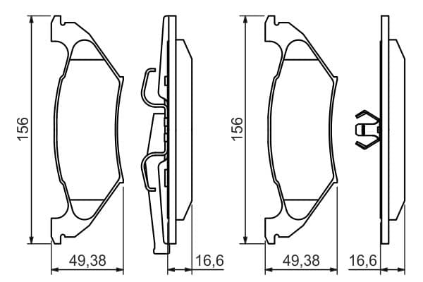 Bosch BP1424 Diskli fren balatası seti; arka küçük görsel 6