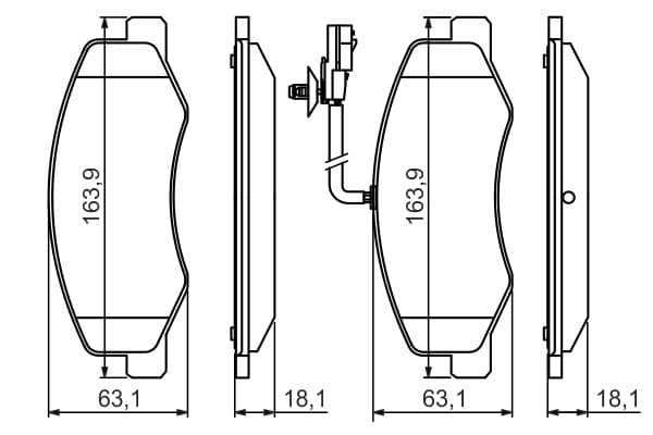 Bosch BP1418 Diskli fren balatası seti; arka küçük görsel 8