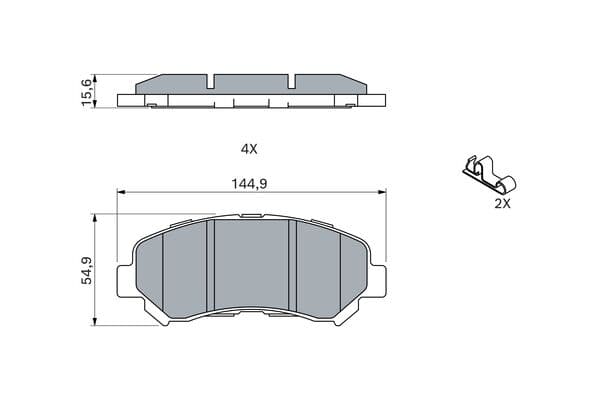 Bosch BP1420 Diskli fren balatası seti; ön küçük görsel 8