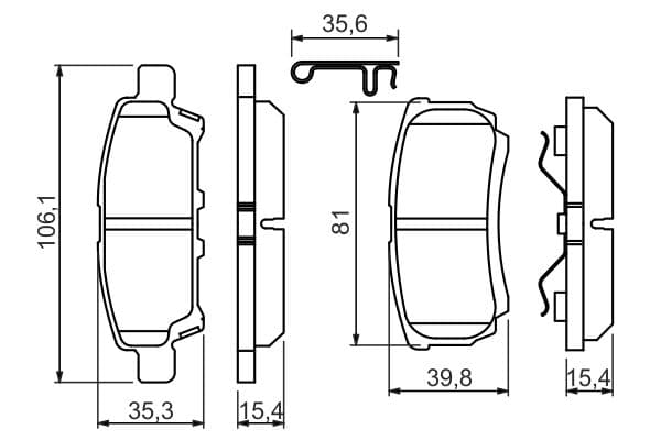 Bosch BP1421 Diskli fren balatası seti; arka küçük görsel 8