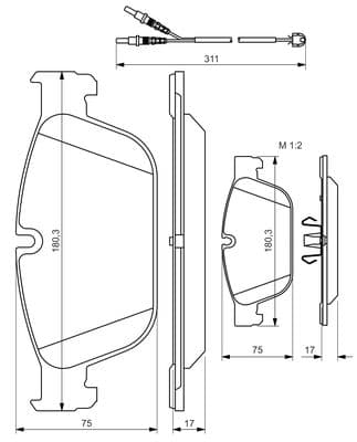 Bosch BP1447 Diskli fren balatası seti; ön küçük görsel 5