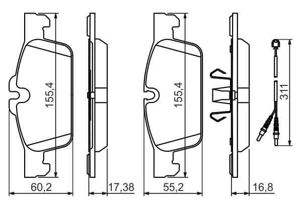 Bosch BP1448 Diskli fren balatası seti; ön küçük görsel 6