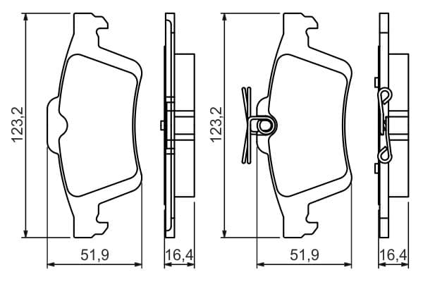 Bosch BP1449 Diskli fren balatası seti; arka küçük görsel 8