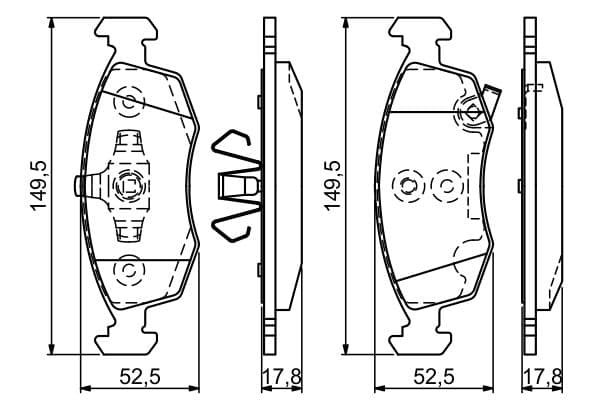 Bosch BP1458 Diskli fren balatası seti; ön küçük görsel 6