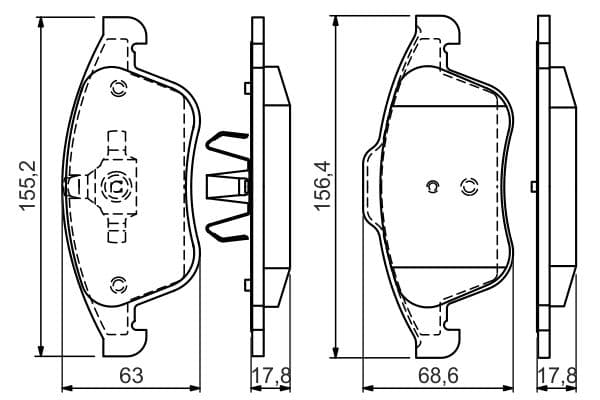 Bosch BP1477 Diskli fren balatası seti; ön küçük görsel 6