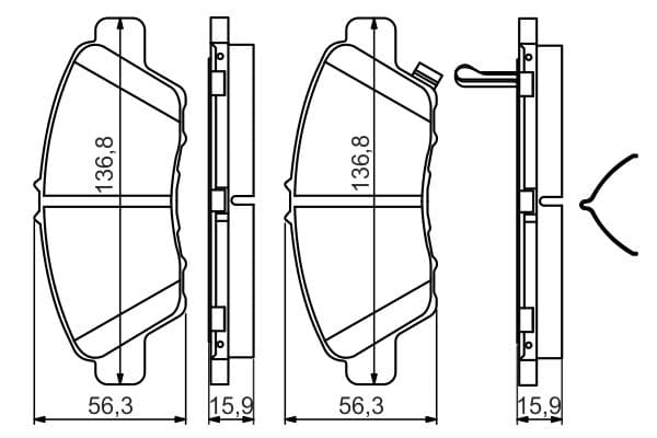Bosch BP1483 Diskli fren balatası seti; ön küçük görsel 7