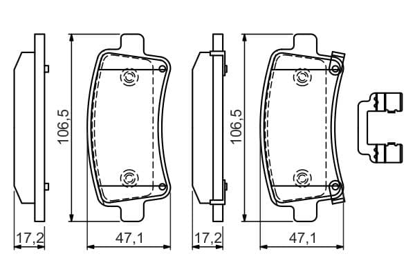Bosch BP2668 Diskli fren balatası seti; arka küçük görsel 8