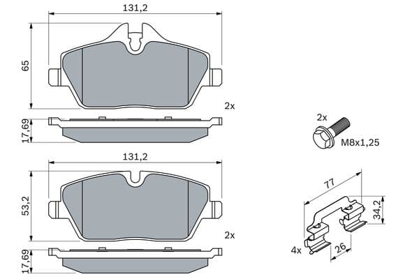 Bosch BP1030 Diskli fren balatası seti; ön küçük görsel 5