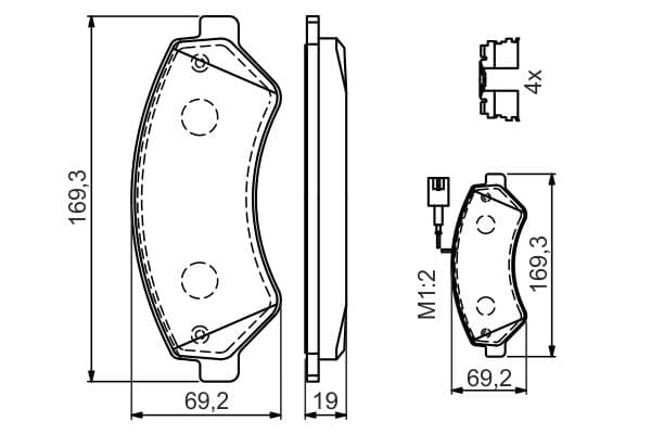 Bosch BP1019 Diskli fren balatası seti; ön küçük görsel 6