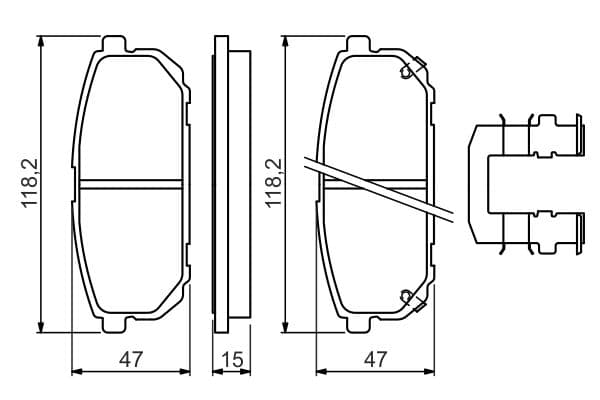 Bosch BP2719 Diskli fren balatası seti; arka küçük görsel 6