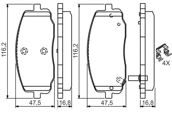 Bosch BP974 Diskli fren balatası seti; ön küçük görsel 6