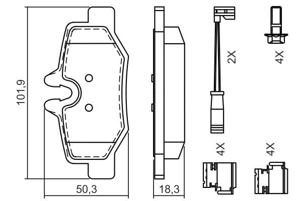 Bosch BP2703 Diskli fren balatası seti; arka küçük görsel 6