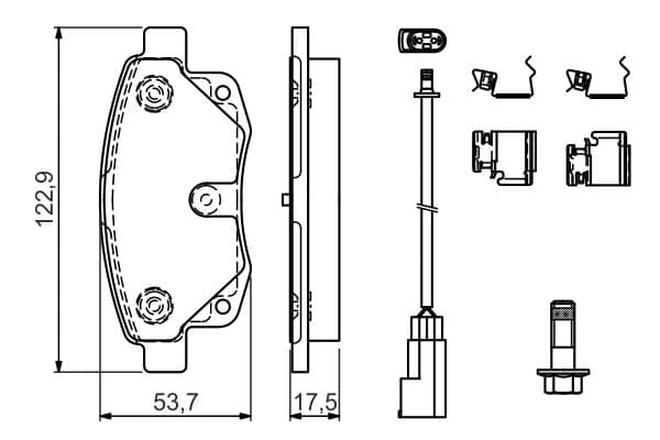 Bosch BP2704 Diskli fren balatası seti; arka küçük görsel 6