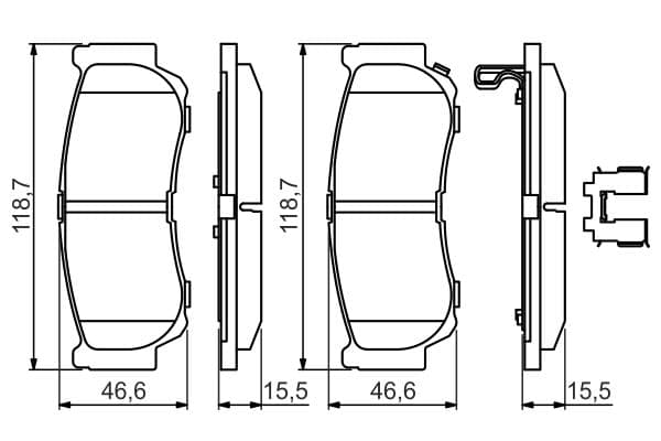 Bosch BP2662 Diskli fren balatası seti; arka küçük görsel 8