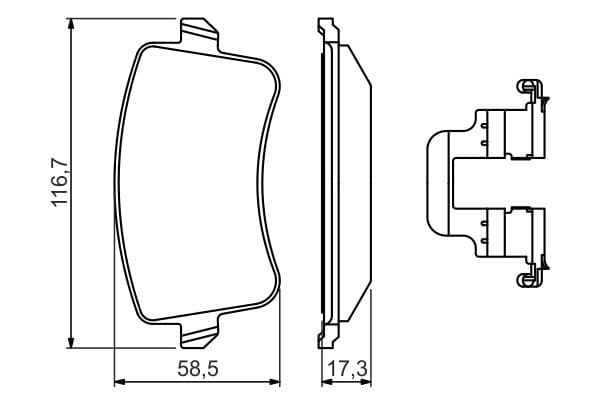 Bosch BP1126 Diskli fren balatası seti; arka küçük görsel 8
