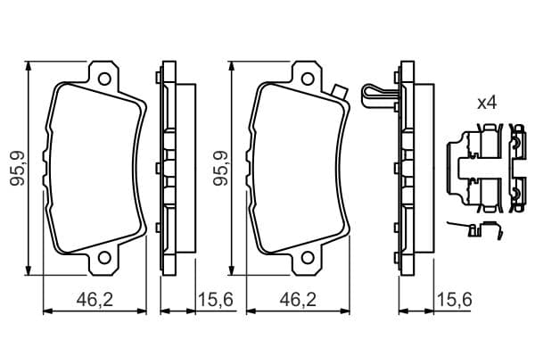 Bosch BP2707 Diskli fren balatası seti; arka küçük görsel 5
