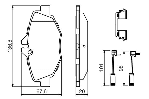 Bosch BP2665 Diskli fren balatası seti; ön küçük görsel 6