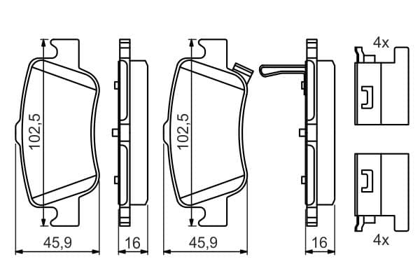 Bosch BP2660 Diskli fren balatası seti; arka küçük görsel 6