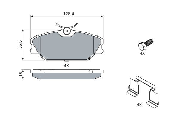 Bosch BP286 Diskli fren balatası seti; ön küçük görsel 5